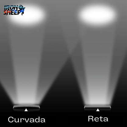 Barra de LED Curva 288W 96 LEDS 12/24V com iluminação panorâmica