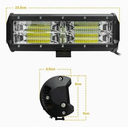 Barra Off Road 48 Leds SMD 144W 12-30V 6000K (L:23,5cm x A:8cm x P:6,5cm)