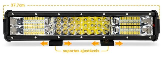 Barra Off Road 72 Leds SMD 216W Bivolt 6000K (L:37,7cm x A:8,4cm x P:6,5cm)