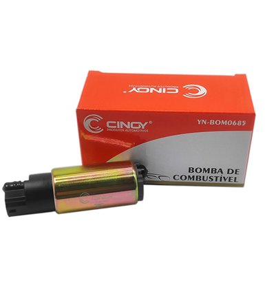 Bomba de Combustível Corpo Dourado 12V Corrente 5.2A Pressão 3,8 BAR Vazão 100L/H Cinoy (APLICAÇÃO: Fiat, Ford, GM, Renault, Volkswagen)