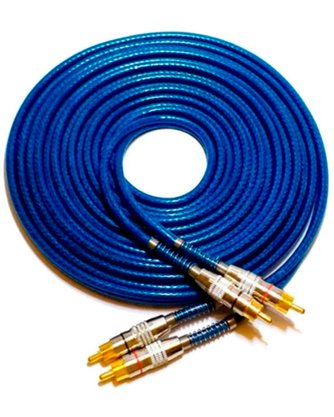 Cabo RCA Prime Plug Metal Azul 4mm 5m Svart TechOne