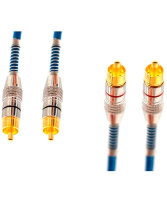 Cabo RCA Prime Plug Metal Azul 4mm 5m Svart TechOne