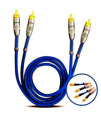 Cabo RCA Prime Plug Metal Azul 5mm 1m Svart TechOne