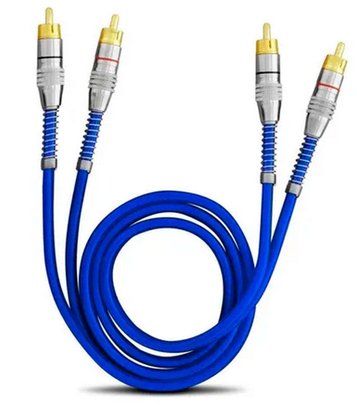 Cabo RCA Prime Plug Metal Azul 5mm 1m Svart TechOne