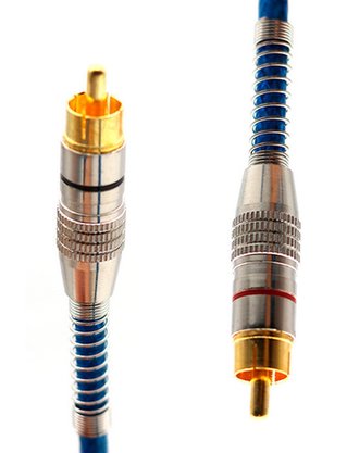 Cabo RCA Prime Plug Metal Azul 5mm 1m Svart TechOne