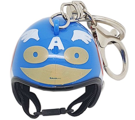 Chaveiro Capacete Capitao America Azul/Branco