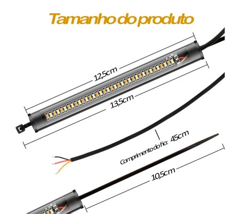 DRL Led Moto c/ Seta 12V