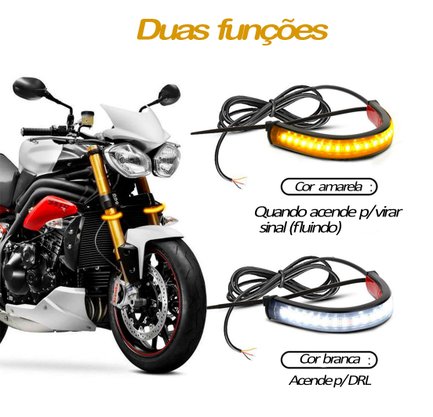 DRL Led Moto c/ Seta 12V