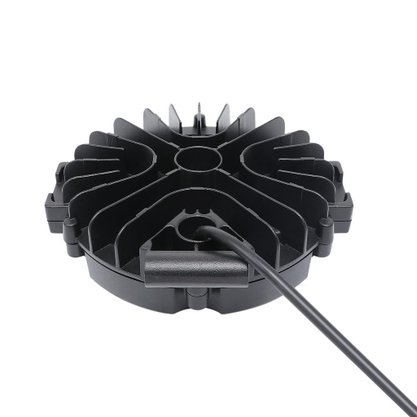 Farol Redondo Off Road 17 LEDs 51W Mascara Negra Bivolt-12v/24v (diametro:18cm)