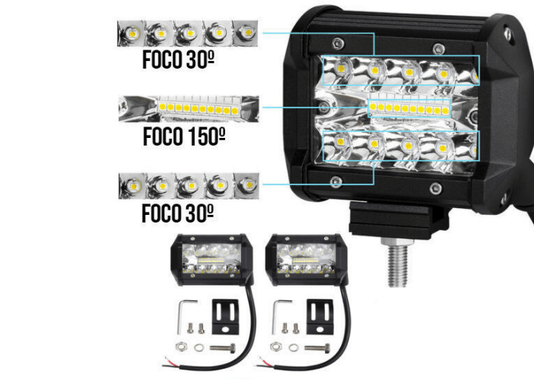 Farol Off Road LED SMD 60W 12-24V 6000K (L:10cm x A:8,1cm x P:7cm)