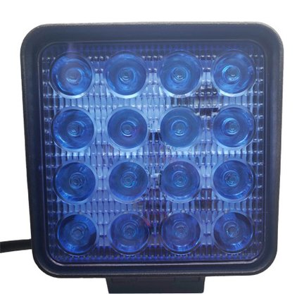 Farol Spot Pulverização 16 Leds 48W BIVOLT Azul (10,9 x 10,9cm)