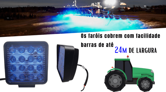 Farol Spot Pulverização 16 Leds 48W BIVOLT Azul (10,9 x 10,9cm)