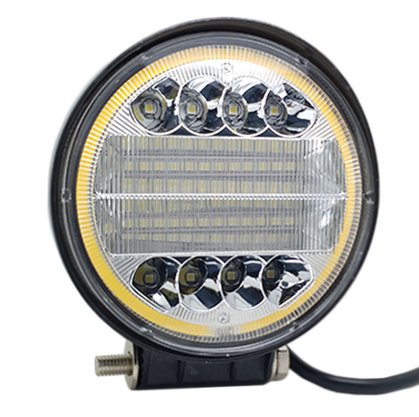 Farol Auxiliar Redondo 32 Leds 72W 12/24V c/ Angel Eyes Cinoy (diametro 11,3 x 3,5 espessura)