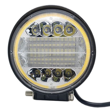 Farol Auxiliar Redondo 32 Leds 72W 12/24V c/ Angel Eyes Cinoy (diametro 11,3 x 3,5 espessura)