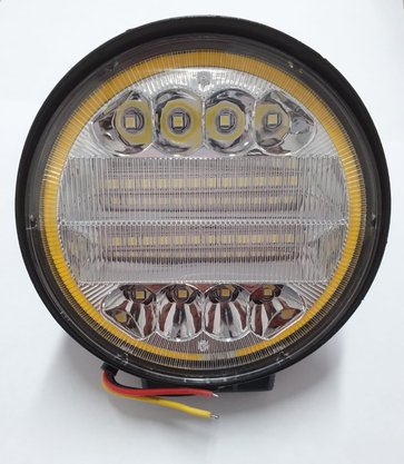 Farol Auxiliar Redondo 32 Leds 72W 12/24V c/ Angel Eyes Cinoy (diametro 11,3 x 3,5 espessura)