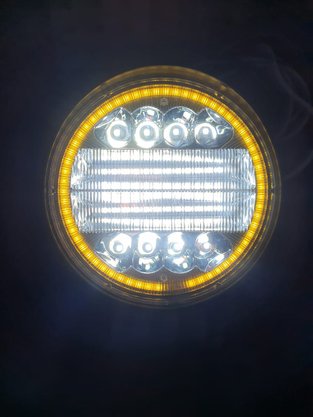 Farol Auxiliar Redondo 32 Leds 72W 12/24V c/ Angel Eyes Cinoy (diametro 11,3 x 3,5 espessura)