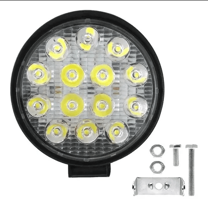 Farol Spot OFF ROAD 14 LEDS 42W BIVOLT (diametro 11,4cm)