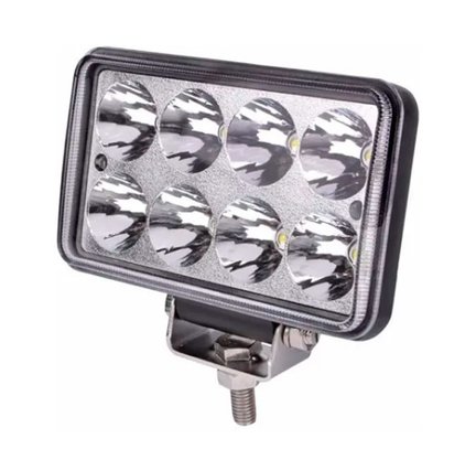 Farol Auxiliar Retangular 8 Led 24W 10-30V Cinoy (medidas: A:8cm x L:15cm x P:6cm)