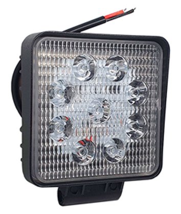 Farol OFF ROAD 9 LEDS 27W BIVOLT 6000K Quadrado (medidas 10,9 x 10,9)