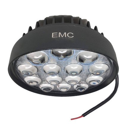 Farol Spot OFF ROAD 14 Leds 42W 4D BIVOLT Amarelo (diametro 11,4cm, espessura 4cm)