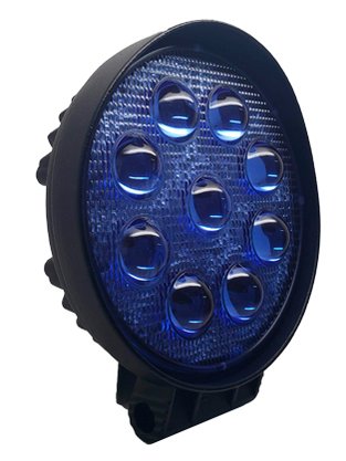 Farol Spot Pulverização 9 Leds 27W 4D BIVOLT Azul (diamentro 11,4cm, espessura 4cm)