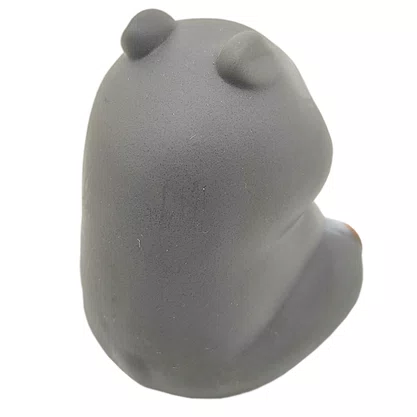 Hamster Decorativo Cinza c/ Óculos e Corrente Amarelo (sem capacete)