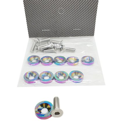 KARA-M6 - Kit Arruela/Anilha Anodizada c/ Parafuso M6 (10pc)