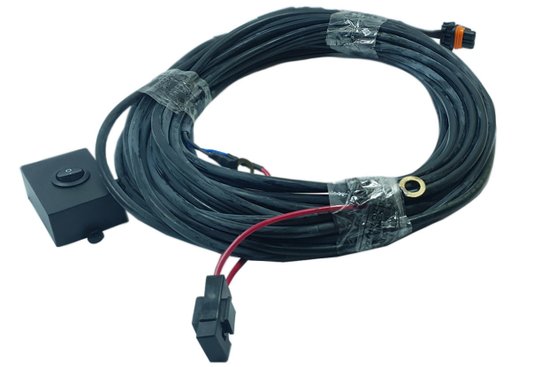 Kit Chicote p/ Maquinas de Pulverizaçao 7 Metros Preto c/ Tecla Lig/Desl Plug Macho (Cabo PP 2x1mm)