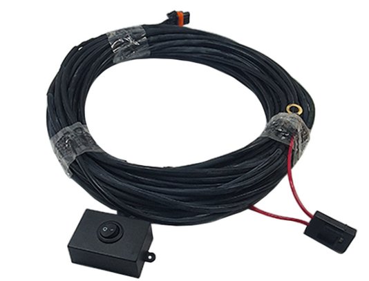 Kit Chicote p/ Maquinas de Pulverizaçao 7 Metros Preto c/ Tecla Lig/Desl Plug Macho (Cabo PP 2x1mm)