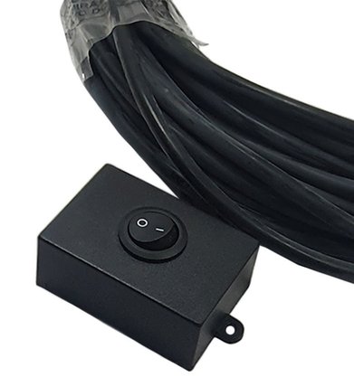 Kit Chicote p/ Maquinas de Pulverizaçao 7 Metros Preto c/ Tecla Lig/Desl Plug Macho (Cabo PP 2x1mm)