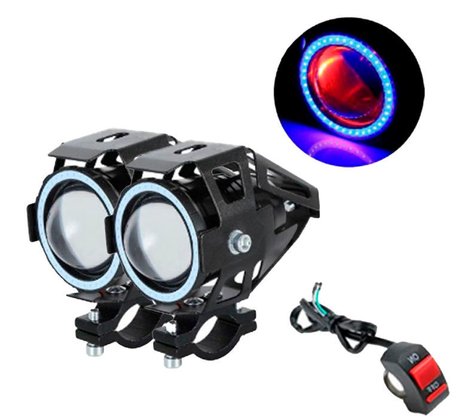 Farol Auxiliar Retangular 8 Led 24W 10-30V Cinoy (medidas: A:8cm x L:15cm x P:6cm)