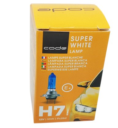 Lâmpada Super Branca H7 55W 8500K 12V Unitaria CODE