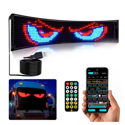 Painel Led Flexivel Cabo USB 4,5m Bluetooth, APP, Controle Remoto 5V (12 x 60cm)