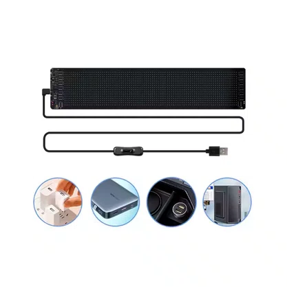 Painel Led Flexivel Cabo USB 4,5m Bluetooth, APP, Controle Remoto 5V (7 x 17cm)