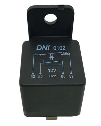 Relé Auxiliar 40A 12V 4 Terminais DNI Universal, Uso Geral, Ventilador, Antena, Ar condicionado, Vidro Elétrico, Faróis Auxiliares