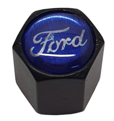 Tampa de Válvula/Bico/Ventil FORD Preta c/ Chaveiro