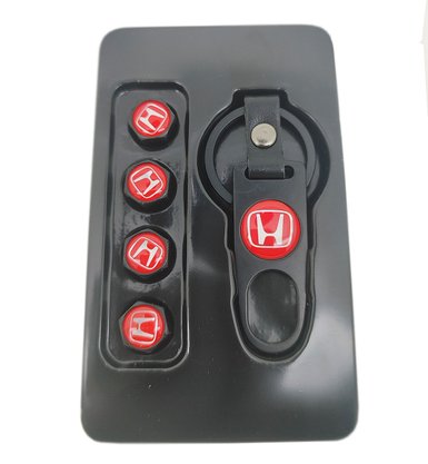 Tampa de Válvula/Bico/Ventil Honda SI Vermelho/Preto c/ Chaveiro