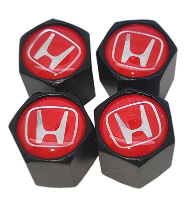 Tampa de Válvula/Bico/Ventil Honda SI Vermelho/Preto c/ Chaveiro