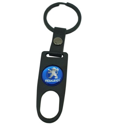 Tampa de Válvula/Bico/Ventil Peugeot Preta c/ Chaveiro