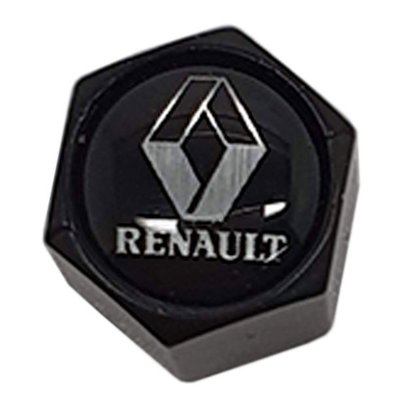 Tampa de Válvula/Bico/Ventil RENAULT Preta c/ Chaveiro