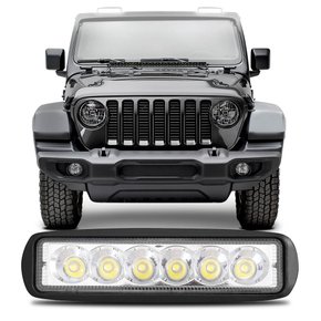Farol Milha Retangular Off Road High Power 6 LEDs 18w Bivolt