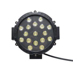 Farol Redondo Off Road 17 LEDs 51W Mascara Negra Bivolt-12v/24v (diametro:18cm)