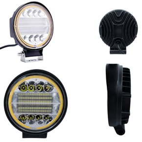 Farol Auxiliar Redondo 32 Leds 72W 12/24V c/ Angel Eyes (diametro 11,3 - espessura 3,5)