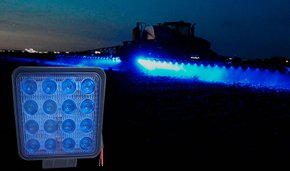 Farol Spot Pulverização 16 Leds 48W BIVOLT Azul (10,9 x 10,9cm)