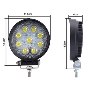 Farol Spot OFF ROAD 9 LEDS 27W BIVOLT (diametro 11,4cm, espessura 4cm)