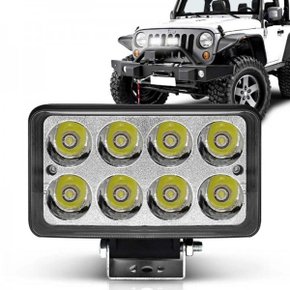 Farol Auxiliar Retangular 8 Led 24W 10-30V Cinoy (medidas: A:8cm x L:15cm x P:6cm)