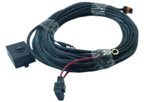 Kit Chicote p/ Maquinas de Pulverizaçao 7 Metros Preto c/ Tecla Lig/Desl Plug Macho (Cabo PP 2x1mm)