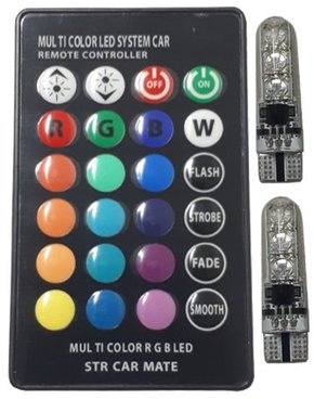 Kit Pingo T10 6 5050 SMD RGB Canceller (2 lampadas + Controle)
