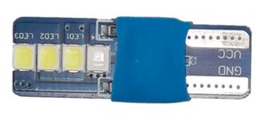 Led T10 8 2835 SMD 12V Branco (liga 3 segundos azul)