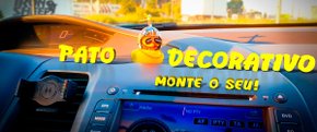 Pato Decorativo c/ Óculos e Corrente Amarelo (sem capacete)